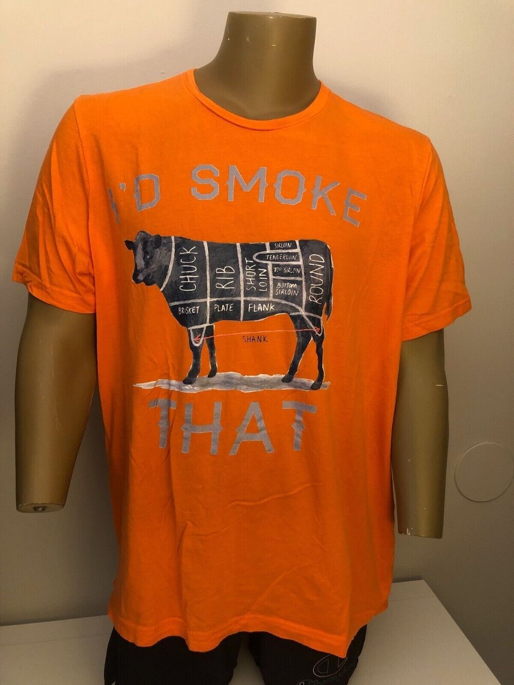 I'D SMOKE THAT - Funny Meat BBQ Season Smoker & Grill Unisex T-Shirt Orange 2XL